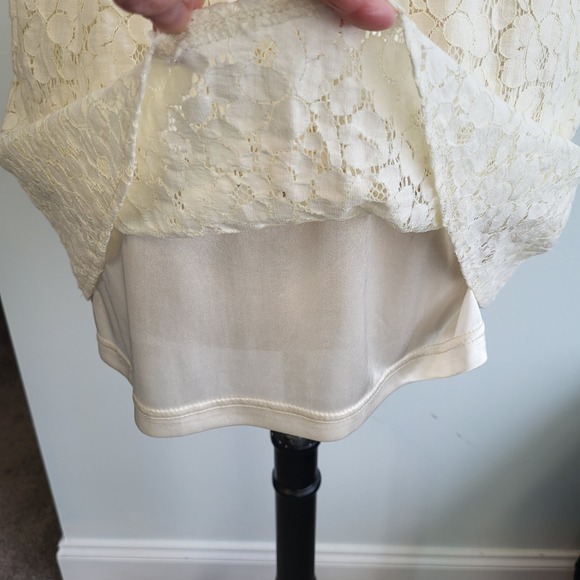 White Lace Mini Dress Spring Rush Coquette Cottagecore Size Small Cream Tone - Picture 13 of 14
